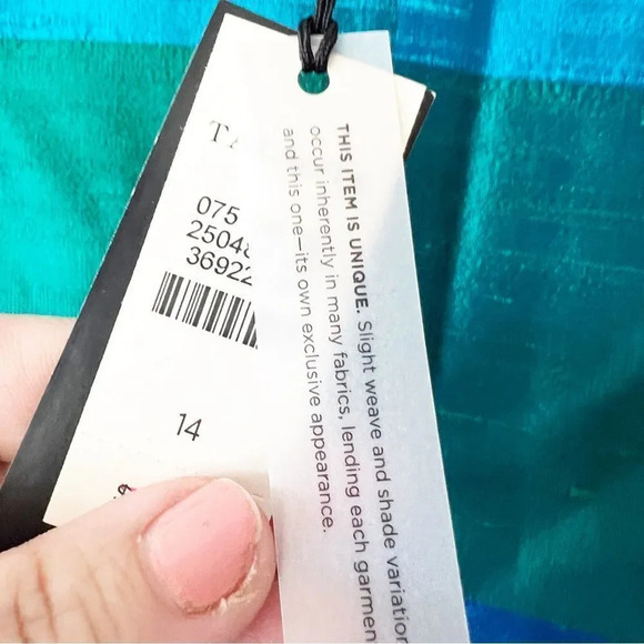 Talbots Silk Shantung Striped Sleeveless She’ll Size 14 Cool Blues New With Tags - Picture 4 of 9